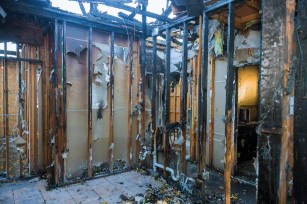 Professional Fire Damage Restoration technician working in Cassopolis, MI